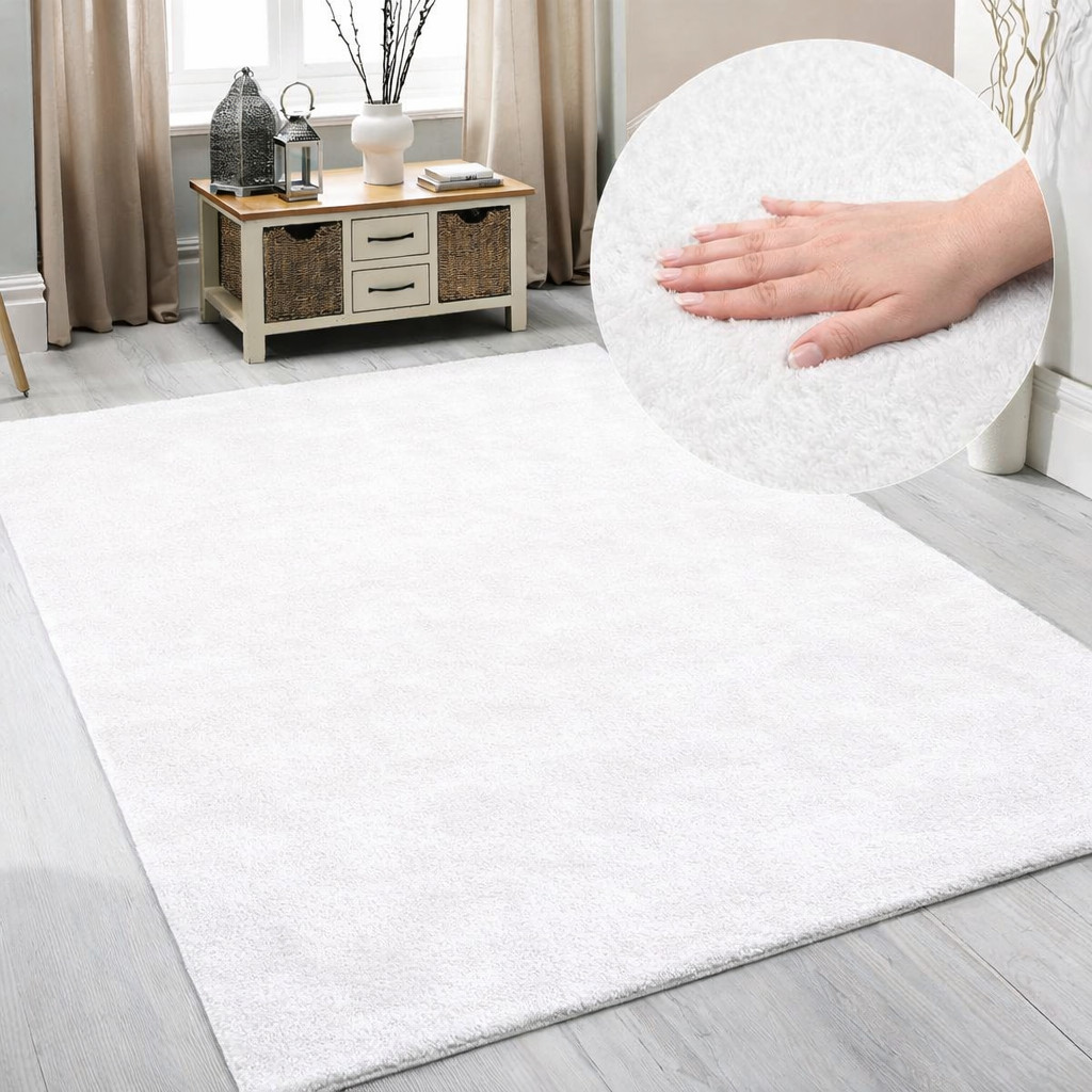 Modern szőnyeg Palm Plüss (White) 200x280cm Fehér Modern szőnyeg Palm Plüss (White) 200x280cm Fehér