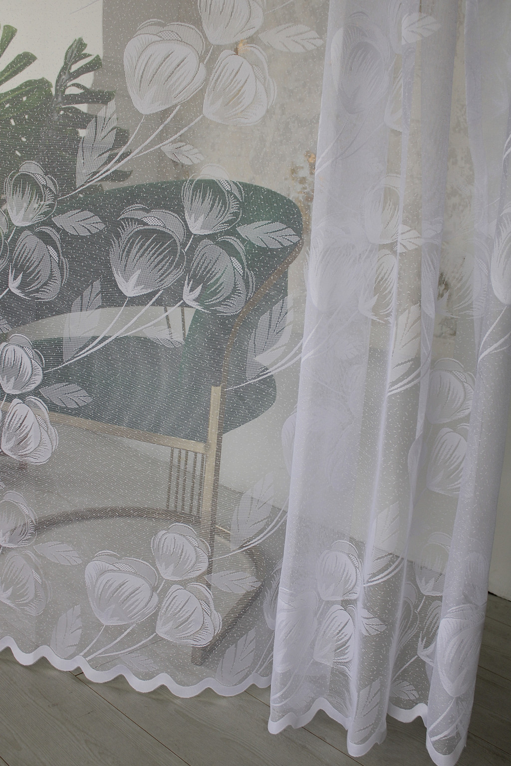 Kész függöny Scarlett fehér Pipacsos minta 500x250cm